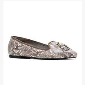 NEW Hush Puppies Sadie Tan Snake Print Flats 9.5 Wide